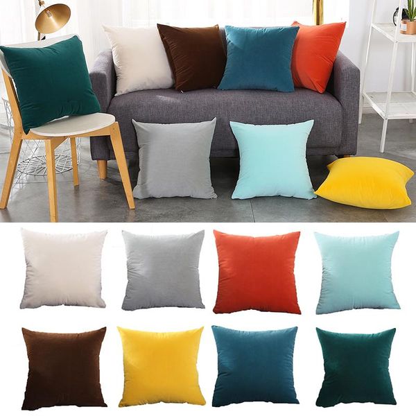 

cushion/decorative pillow super soft velvet cushion cover candy color decorative throw case luxury sofa seat 30x50/40x40/45x45/50x50cm