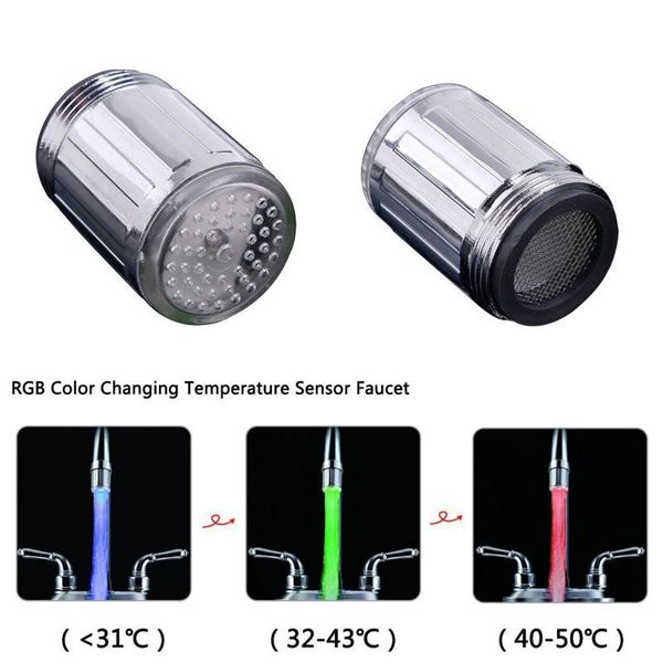 

kitchen faucets 1pc light up led water faucet bathroom shower tap saving novelty luminous nozzle head self-changing color