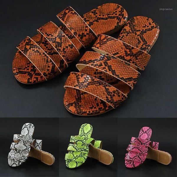 

slippers summer serpentine sandals flat bottoms flip flop women's shoes1, Black