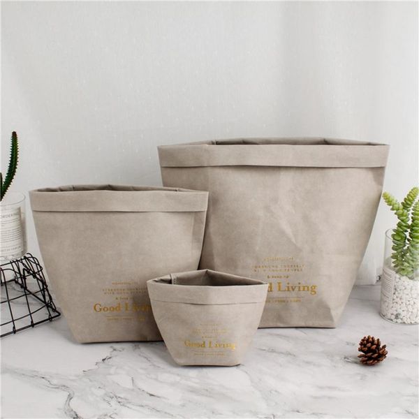 

storage bags multi-function kraft paper bag for fruits vegetable breads clothes toy plants growing washable container