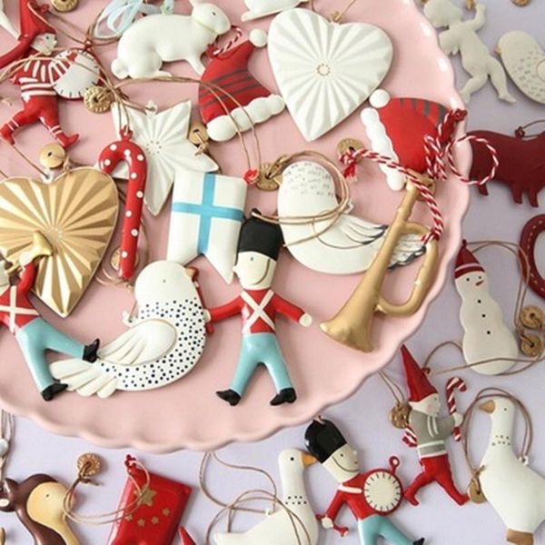 

christmas decorations 1pcs tree hanging angel bear santa bells decoration xmas party wedding ornaments metal pendants gifts