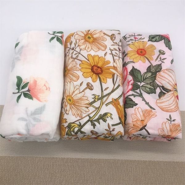 

baby wrap rainbow bamboo muslin swaddle blankets neutral receiving blanket for boys girls 210309