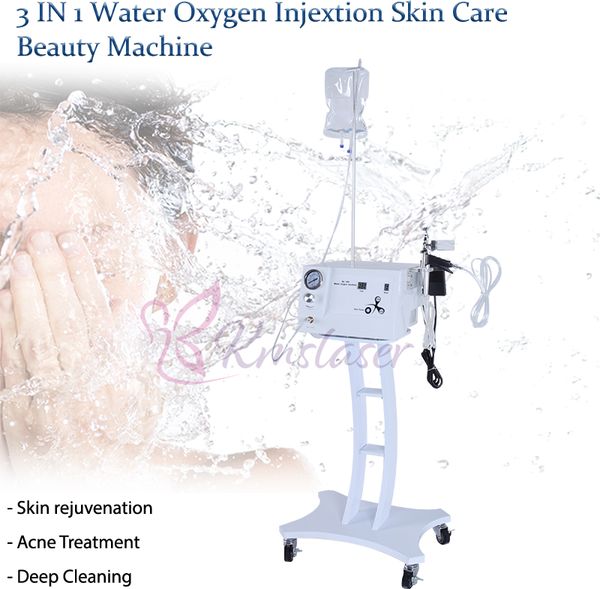 Acqua portatile iniezione di ossigeno ringiovanimento della pelle cura del viso spa macchina di bellezza 3 in 1 jetpeel spary gun trattamento dell'acne