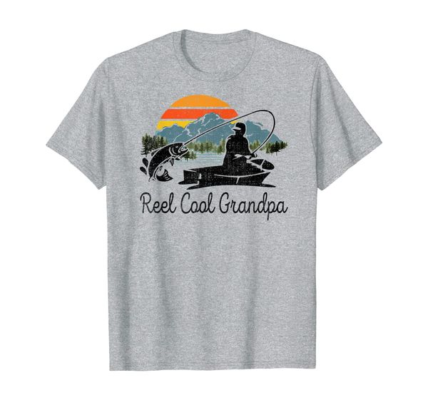 

Reel Cool Grandpa - Vintage Fisherman Father's Day Gift, White;black