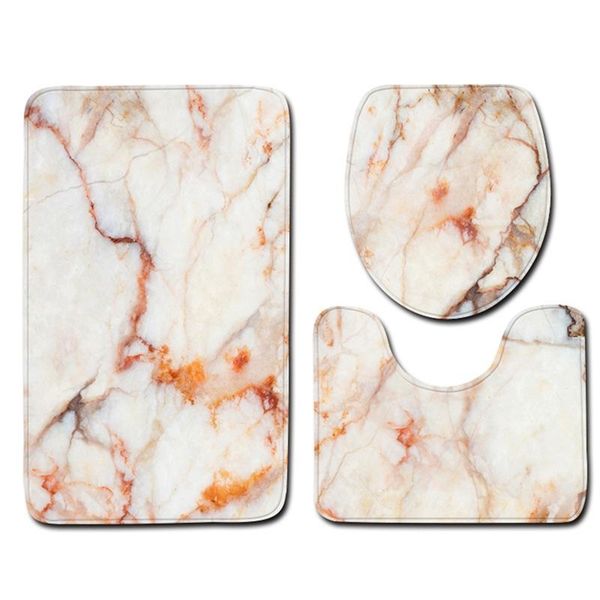 

bath mats 3pcs marble toilet three-piece floor mat door bathroom carpet 45*75cm non-slip set