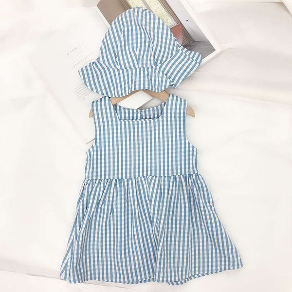 

brother spring summer new 2021 and sister children's men's striped shirt pants women's baby dress hat set