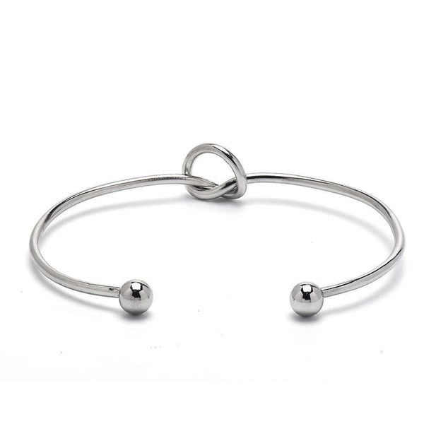 

tie the love knot bridesmaid bracelet bangle open cuffs for women bridesmaid proposal gifts q0719, Black