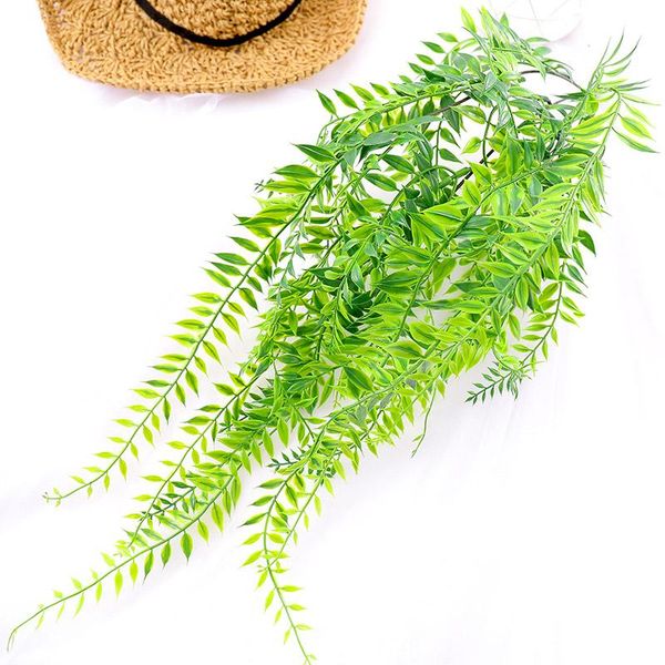 

3 fork artificial willow plants silk leaves weeping spring fake flowers wedding garden home wall decoration faux foliage
