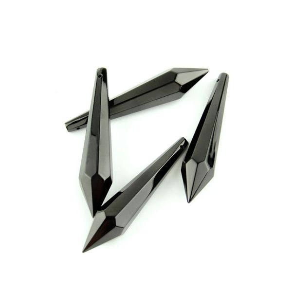 

wholesales 80mm 10pieces black crystal lighting prism parts glass crystals icicle u drop pendant for sale chandelier