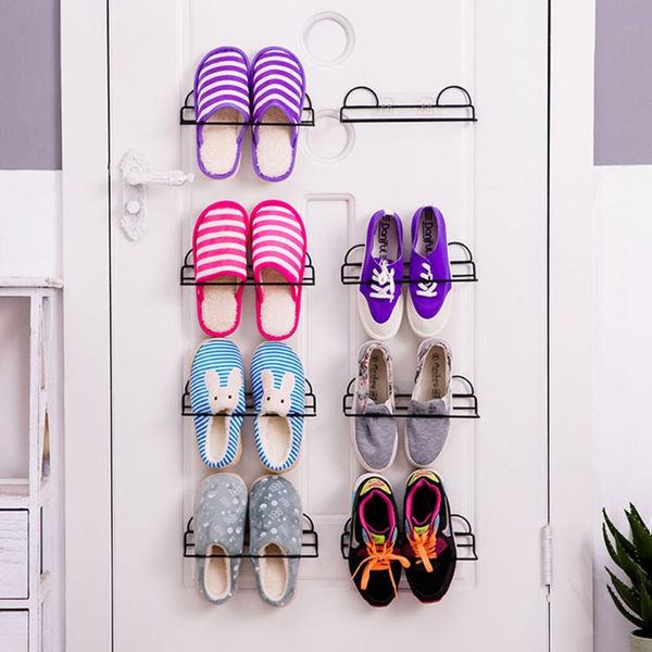 

iron wall hanging single layer shoe rack wall mounted shoes rack sticky hanging strips plastic shoes holder single bathroom stor