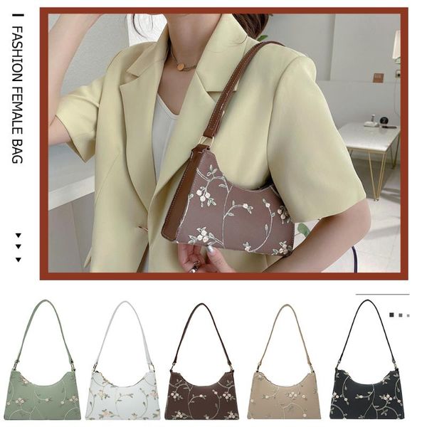 

evening bags lady baguette mini pu leather shoulder for women fashion lace stitching floral designed handbags female travel