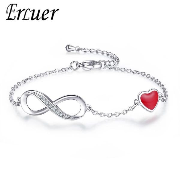 

link, chain erluer trendy red love 8 shape adjustable bracelets for women zircon bracelet accessories beach share gift girl party, Black