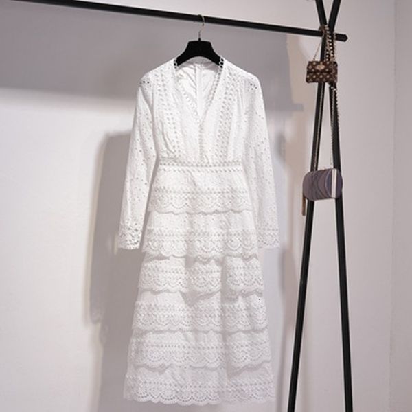

casual dresses dressed as a high-quality bohemian woman's party, elegant dressed in slobs and neckle v, long sleeve, white lace, for ho, Black;gray