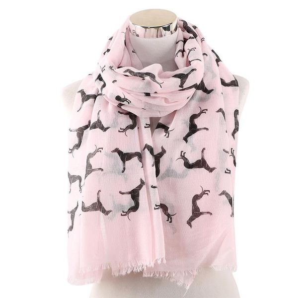 

scarves lazada wish ms europe and the united states cute dog animal prints scarf long shawl, Blue;gray