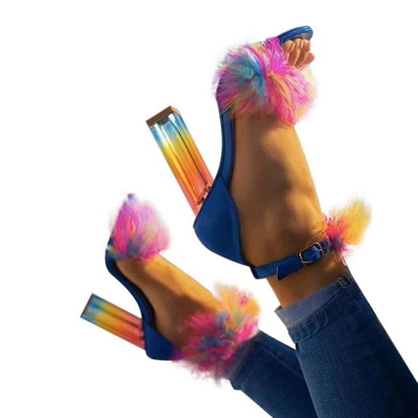 

dress shoes women summer pumps thin high heels peep toe faux fur deco sandals bride wedding woman female mujer sapato feminino 2021, Black