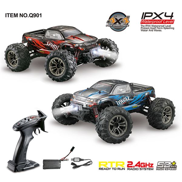 

116 RC Car Xinlehong Q901 2.4Ghz 4WD Remote Control Car 52km/h Brushless Motor Off Road Crawler with LED Light RTR Toys Gifts