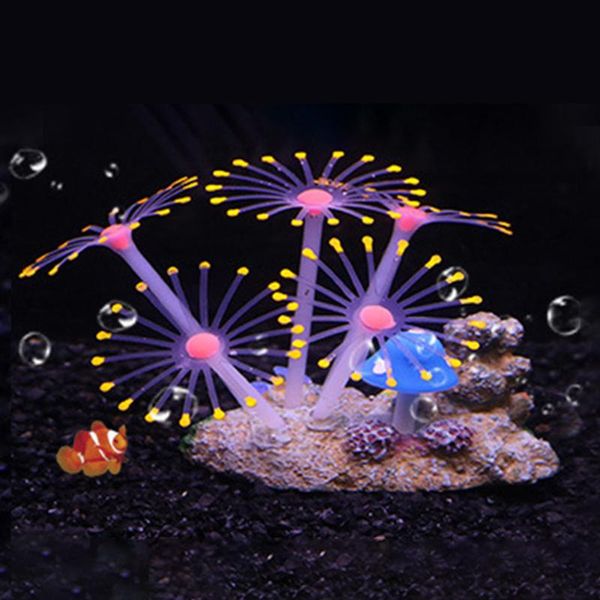 

decorations silicone gift fish tank plant aquarium decoration ornament glowing effect home simulation artificial coral craft landscape