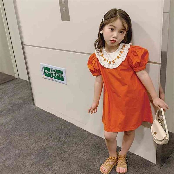 

summer arrival girls fashion princess dress kids cute cotton 210528, Red;yellow