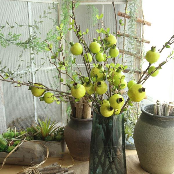 

decorative flowers & wreaths artificial rose fruit pomegranate berry bouquet garden home decoration banquet life anti-real flower