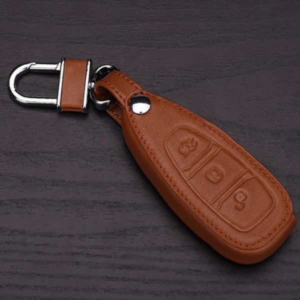

keychains car leather case for ford mondeo 3 ecosport accessories focus 2 kuga explorer key bag smart, Silver
