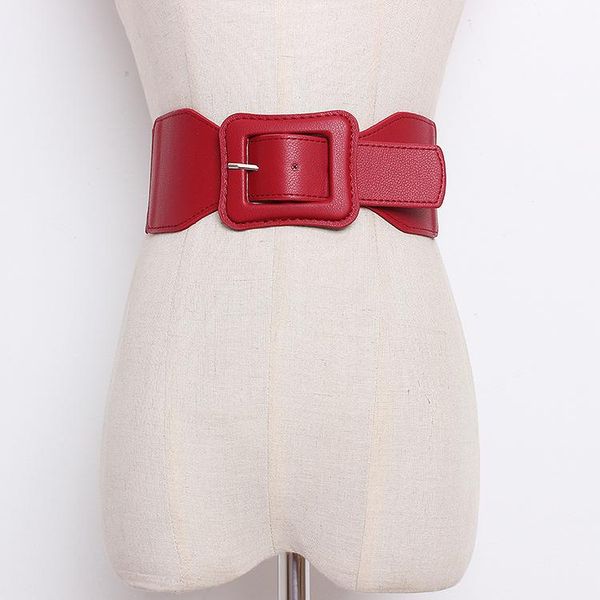 

belts women's runway fashion elastic pu leather cummerbunds female dress corsets waistband decoration wide belt tb1576, Black;brown