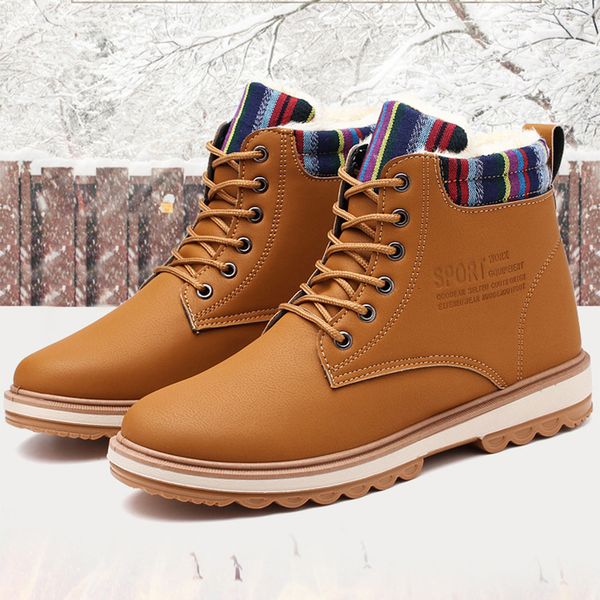 

men winter ice martin everyday cow shoe round toe rubber boots c0a7, Black