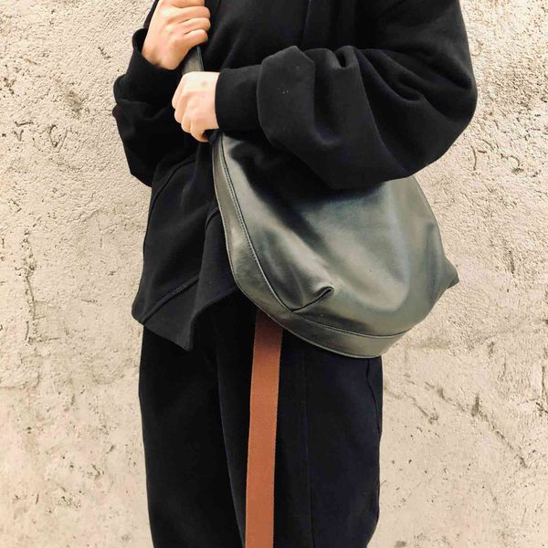 

handmade leather shoulder messenger bag porter bag women's style