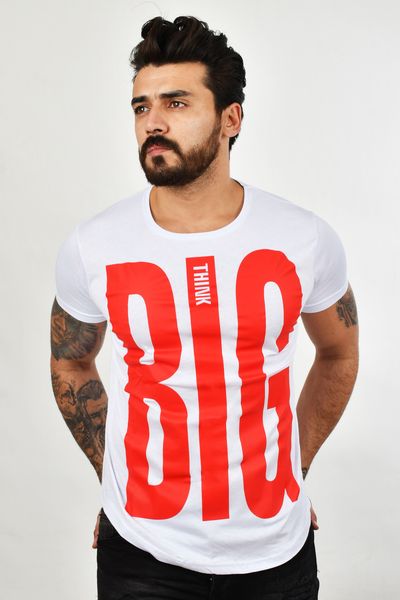 

men 's t-shirt big slim fit quality street wear 2002043 v35f, White;black