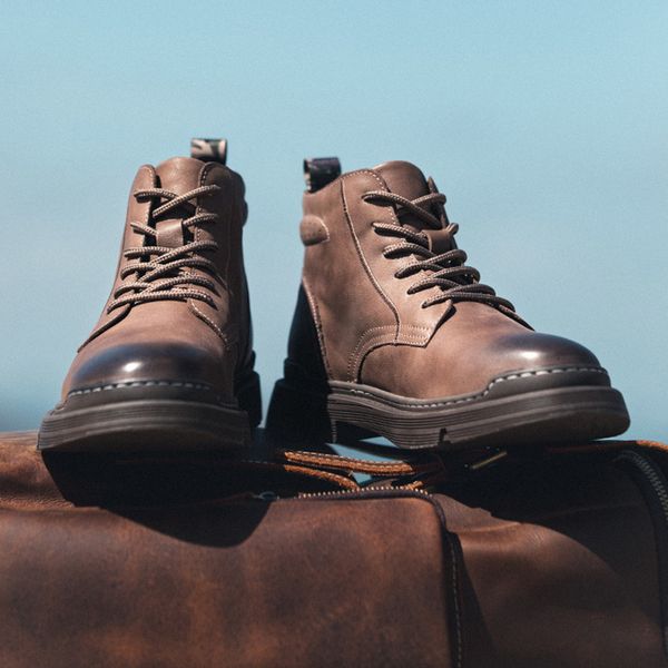 

boots male patent leather shoes , winter fashionable boots and ankle shoes, male bovine thick sole a2698 oidp, Black