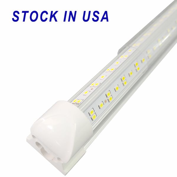 T8 8FT LED Lighting V Shape Integrated LEDs Tubos 4 5 6 8 Ft Cooler Door Freezer LED Luzes Double Row Loja