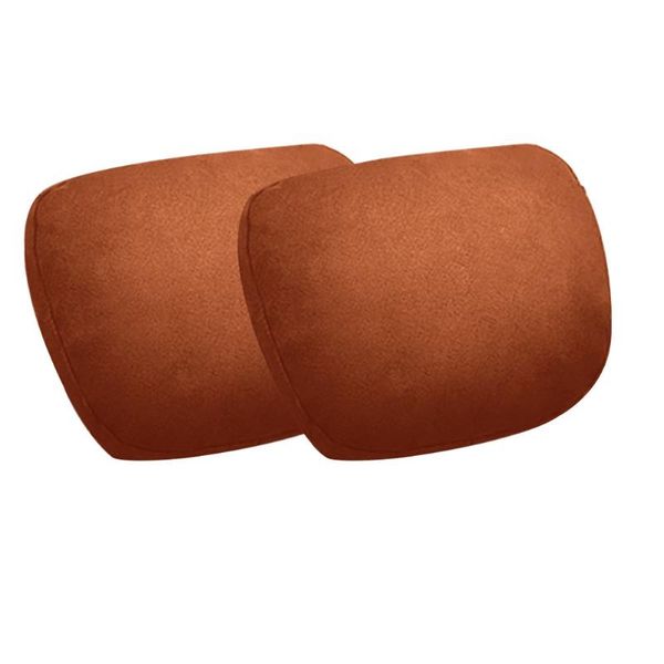 

seat cushions 2pcs support cushion faux suede adjustable strap magic sticker soft car neck pillow ergonomic universal travel pain relief