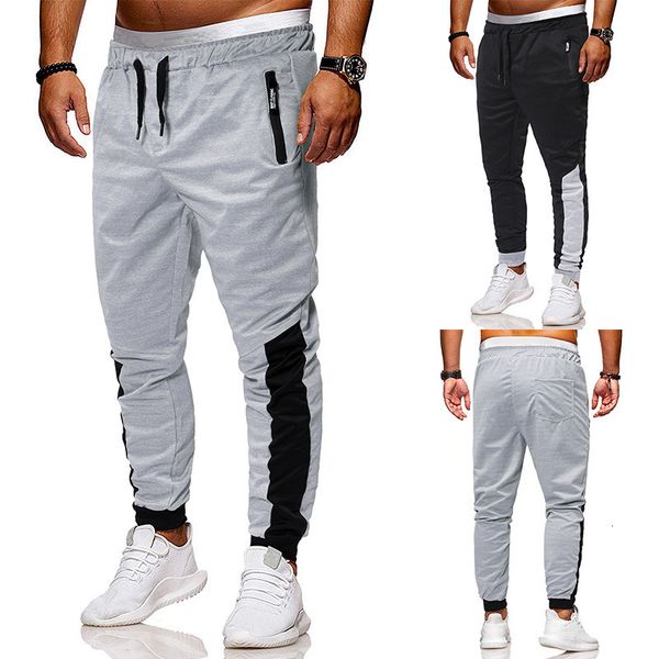

new line right casual slender fitness long men fashion jogger broek cotton comfortable soft clothing, Black