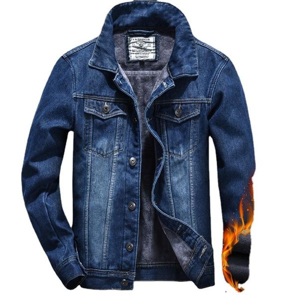 

men's jackets denim jacket warm winter casual bomber male korean style cowboy fashion fleece vintage clothing men blue jean coat, Black;brown