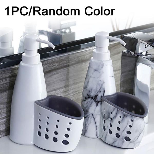 

multifunction kitchen bathroom hand liquid soap dispenser pump detergent storage box rack cleaning sponge drainboard soap holder