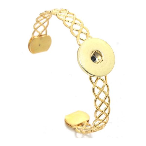 

adjustable elasticity snap button bracelet metal charms bracelet for women 18mm snap button jewe jlljyu, Golden;silver