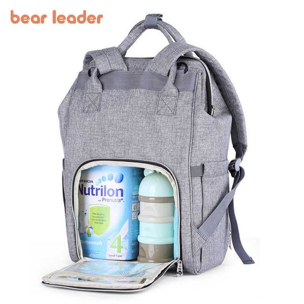 

bear leader women mommy fashion diaper bags mother ladies baby activity backpack high capacity multi-function bag set for mom 210708