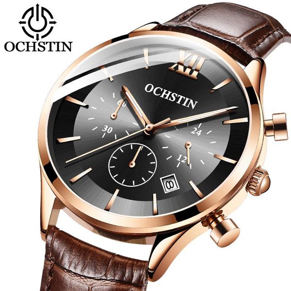 

wristwatches ochstin mens watches quartz business men watch male clock casual military sport relogio masculino, Slivery;brown