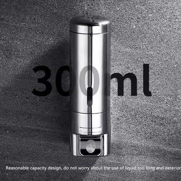 

liquid soap dispenser bathroom wall-mounted stainless steel shampoo bottles box bath dispensor accessories