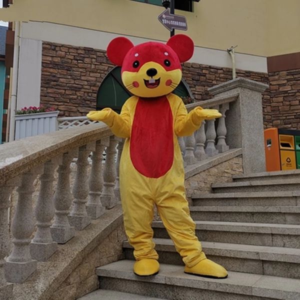 Fase Desempenho Mouse Mascote Costume Halloween Natal Cartoon Personagem Outfits Terno Publicidade Folhetos Roupas Carnaval Unisex Adultos Outfit