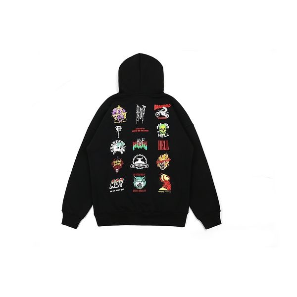 

2021 new arnold franz adf high street clothing full printed women's hoodie hip hop men's wool winter hat 21eo, Black