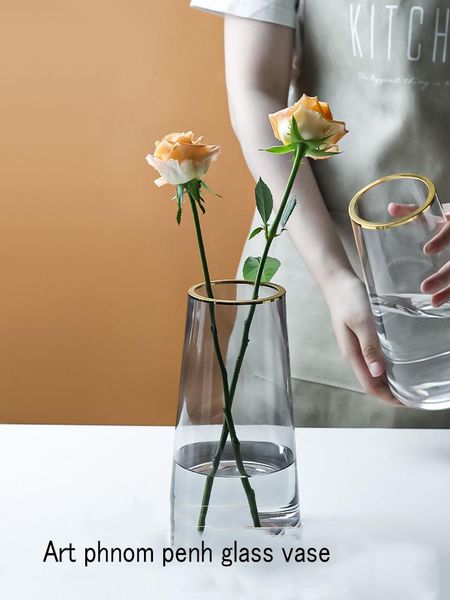 

vases light luxury phnom penh glass vase transparent home livingroom decoration