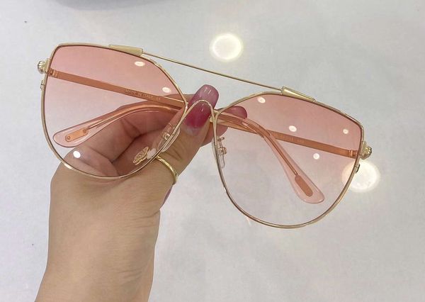 

gold/pink mirror sunglasses 0563 sun shades gafas de sol women fashion sunglasses uv400 protection glasses with box, White;black