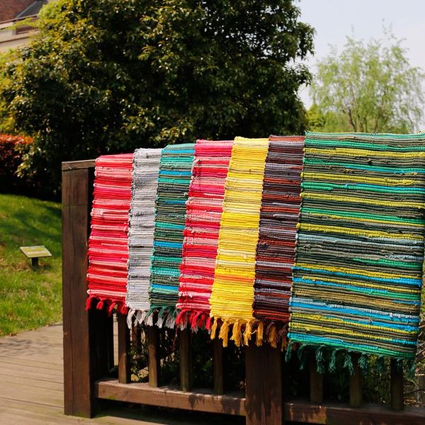 

carpets handmade beautiful rug colorful carpet handwoven natural linen cotton long mosaic mediterranean kitchen doormat absorbent mats