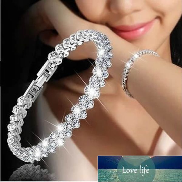 Donne Silver Colore Bracciale in oro rosa per fascino del cuore di cristallo femmina Bracciale Donne Bridal Wedding Gioielli Fine Regalo Factory Prezzo Design Expert Design Qualità Ultimo