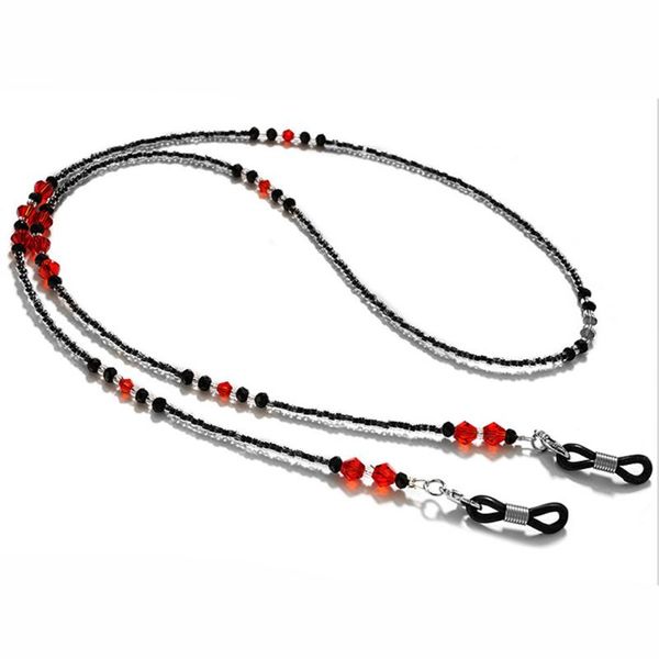 

sunglasses frames crystal black acrylic beads link chain eyeglasses face mask necklace reading glasses strap cord holder head neck band, Silver