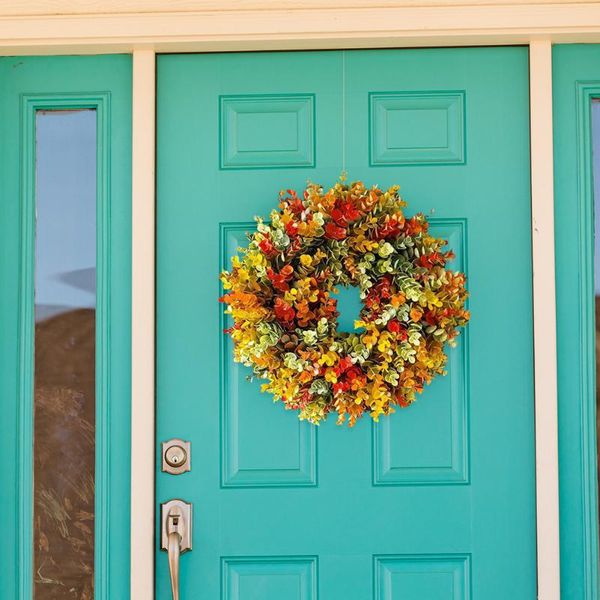 

decorative flowers & wreaths autumn wreath front door circle garland home party hanging thanksgiving decor living room ornaments