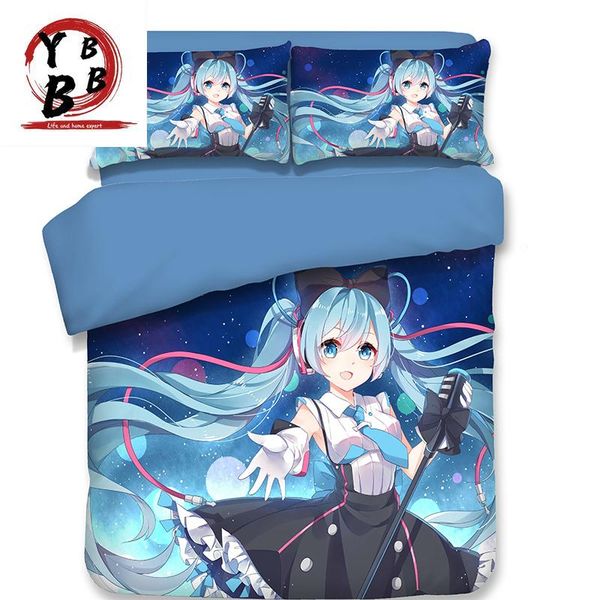 

bedding sets japanese anime quilt cover otaku linen duvet with two pillow cases princess 3d bedclothes