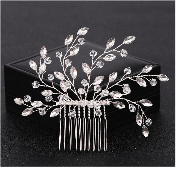 

silver color crystal women hair combs headwear bridal hair clip wedding hair accessories rhinestone combs women qylkvm