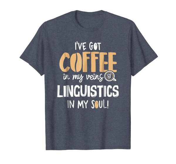 

linguistics shirt for coffee lovers gift - in my veins sou, White;black