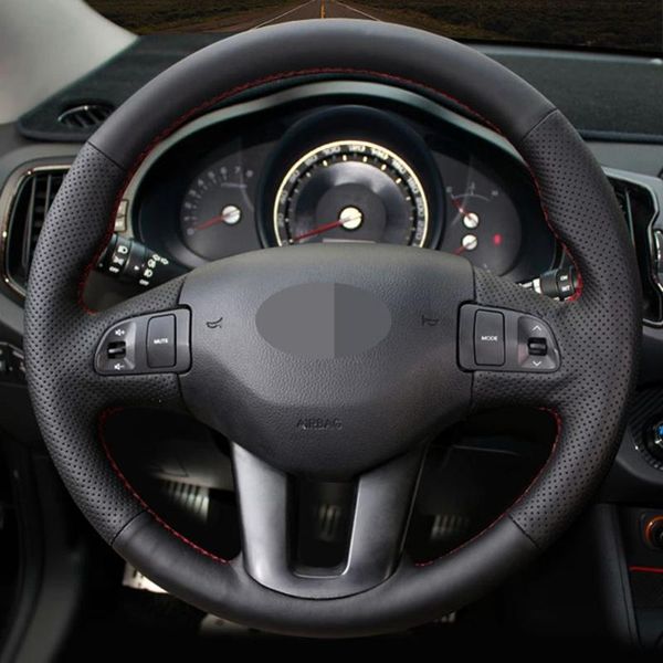 

steering wheel covers diy black wearable faux leatherÂ car accessories cover for kia sportage 3 2011-2014 ceed cee'd 2010 2011 2012